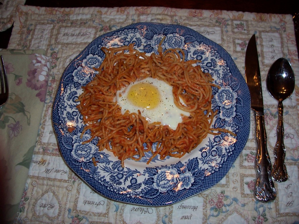 Baked Spaghetti & Egg