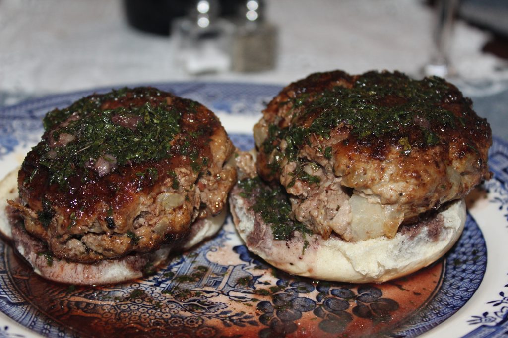 Hamburgers A La Francaise with Sauce Bordelaise