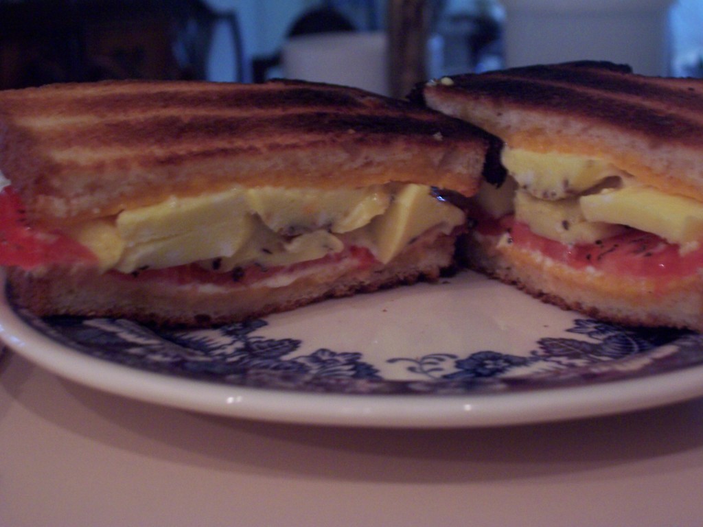 Hard Boiled Scrambled Eggie Sandwich
