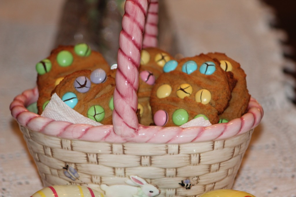 Peanut Butter and M&M's Easter Cookies
